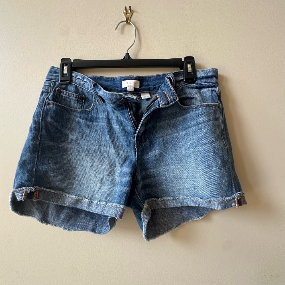 J. Crew Blue Jean Shorts Relaxed Fit Cuffed Hem